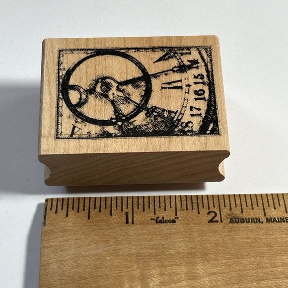 Club Scrap 2004 Vintage Rubber Stamp-Clock Steampunk Roman Numeral Sundial-Unuse - Picture 7 of 7